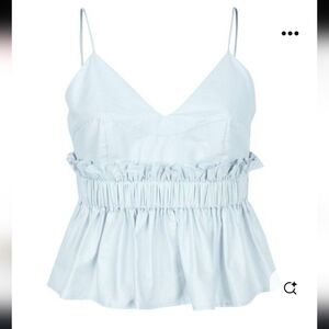KENDALL AND KYLIE WOMENS Blue CROP TOP  XS adjustable straps